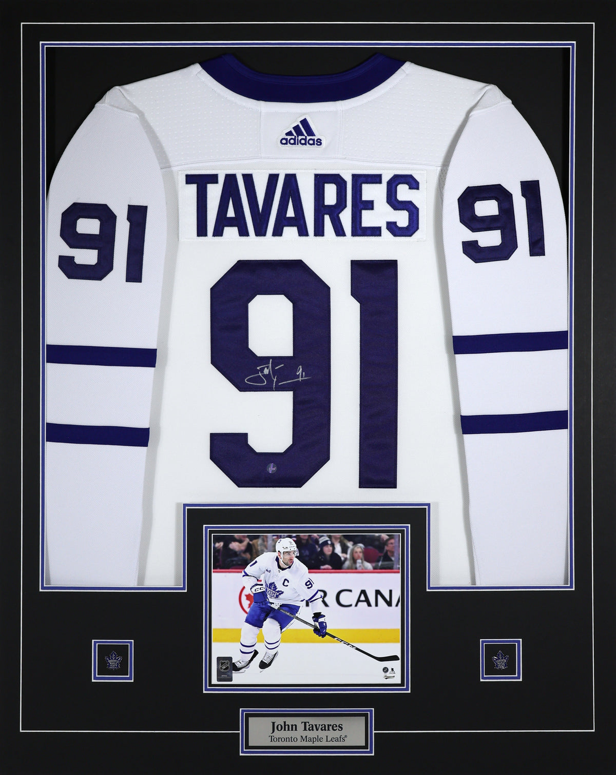 John Tavares Signed Toronto Maple Leafs Framed 34x42 Away Adidas Authentic Jersey - AUCTION