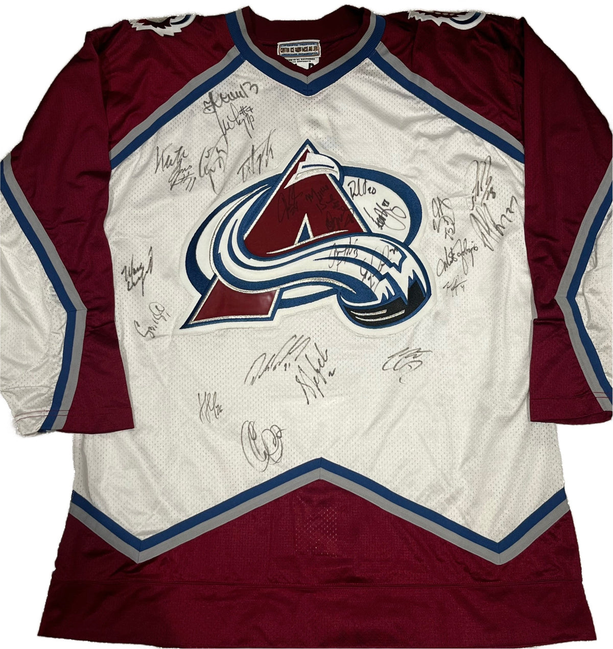 **RARE** Colorado Avalanche Team Issued Size 54R Signed by 24 Members of the 1997-98 Roster Authentic Starter Jersey - AUCTION