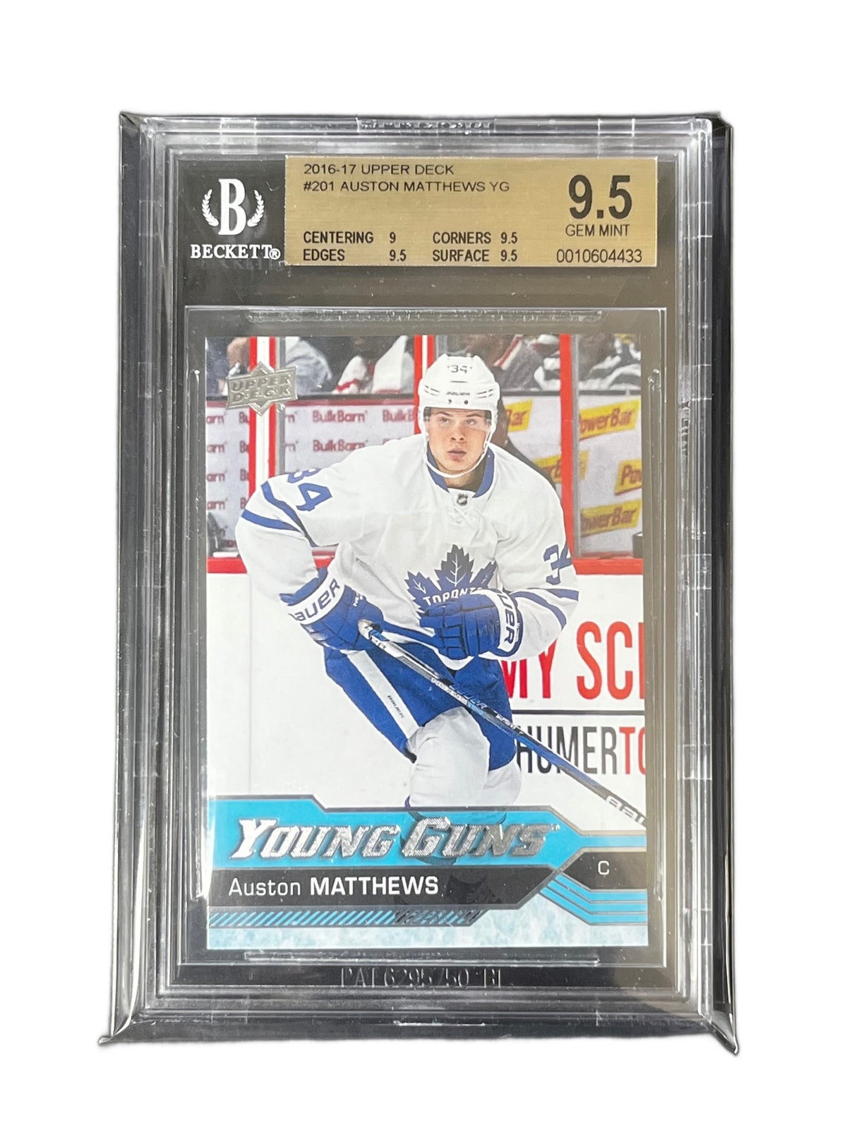 Auston Matthews 2016-17 Upper Deck Rookie Card #201 Graded BGS 9.5 Gem Mint - AUCTION