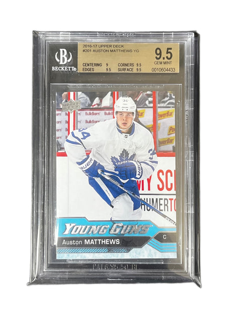 Auston Matthews 2016-17 Upper Deck Rookie Card #201 Graded BGS 9.5 Gem Mint - AUCTION