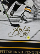 Sidney Crosby Signed Pittsburgh Penguins Framed 16x20 with Career Milestones and Funko Pop - AUCTION