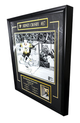 Sidney Crosby Signed Pittsburgh Penguins Framed 16x20 with Career Milestones and Funko Pop - AUCTION