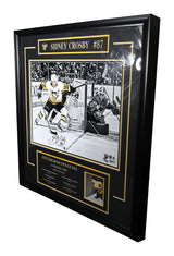 Sidney Crosby Signed Pittsburgh Penguins Framed 16x20 with Career Milestones and Funko Pop - AUCTION