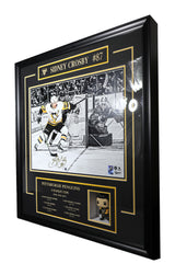 Sidney Crosby Signed Pittsburgh Penguins Framed 16x20 with Career Milestones and Funko Pop - AUCTION