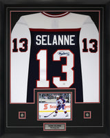 Teemu Selanne Signed Framed 34x42 Winnipeg Jets Fanatics Throwback Jersey - AUCTION