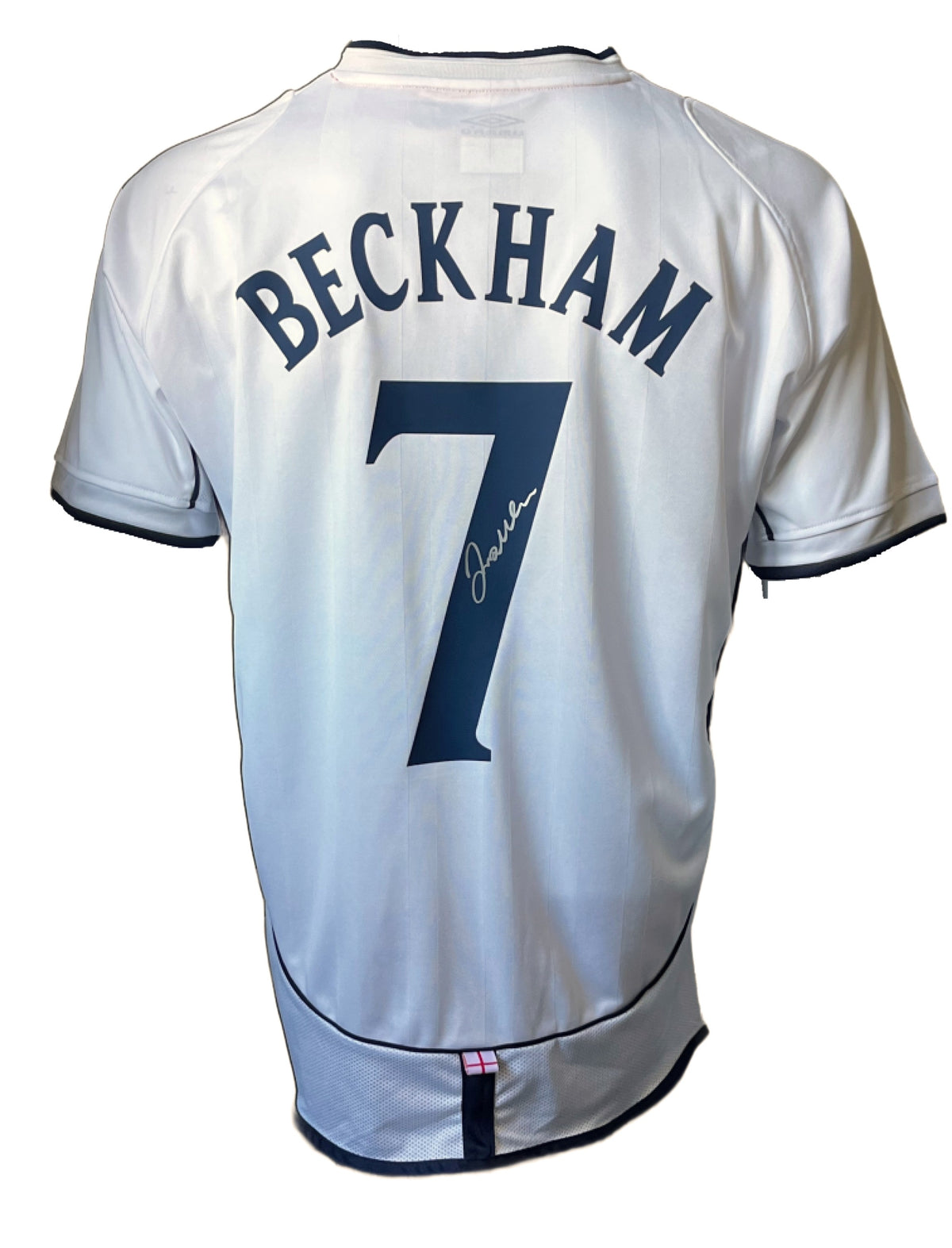 David Beckham Signed England 2002 Soccer Home Jersey - AUCTION
