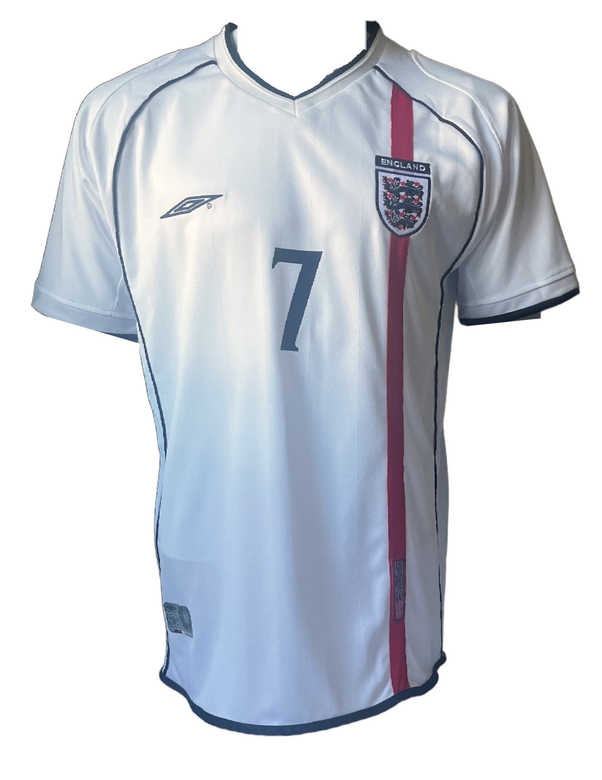 David Beckham Signed England 2002 Soccer Home Jersey - AUCTION