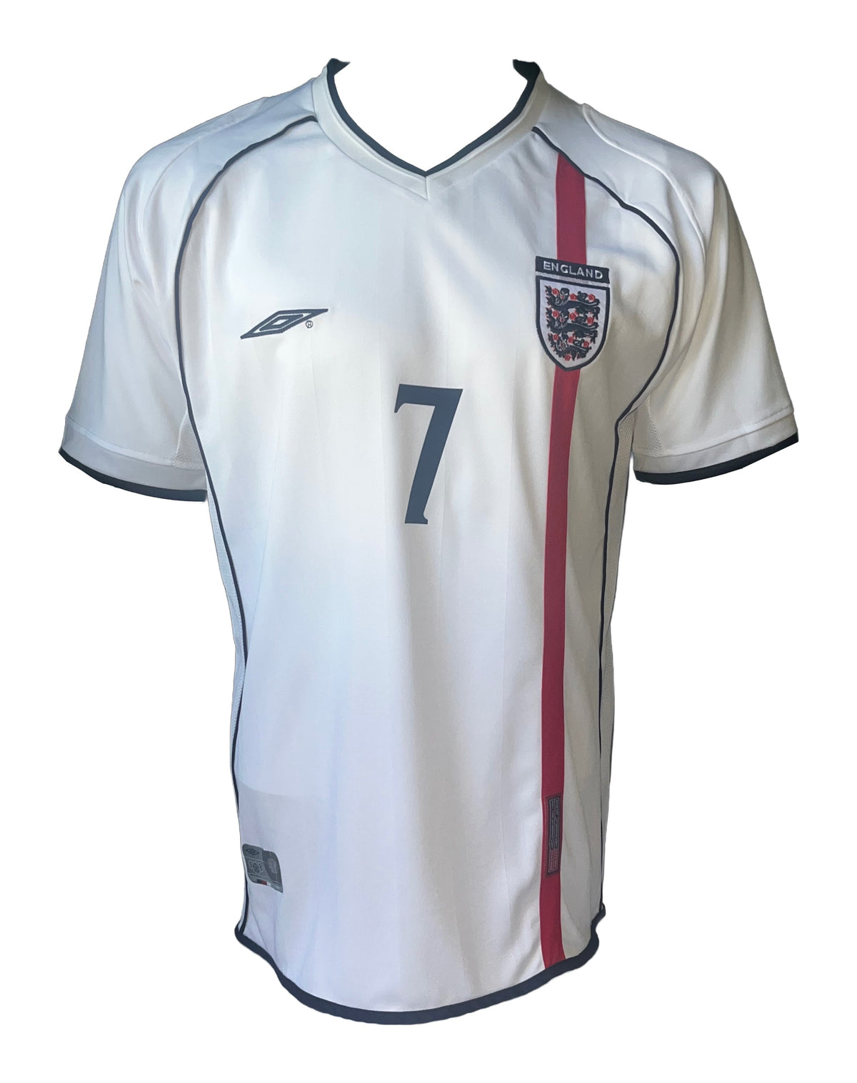 David Beckham Signed England 2002 Soccer Home Jersey - AUCTION