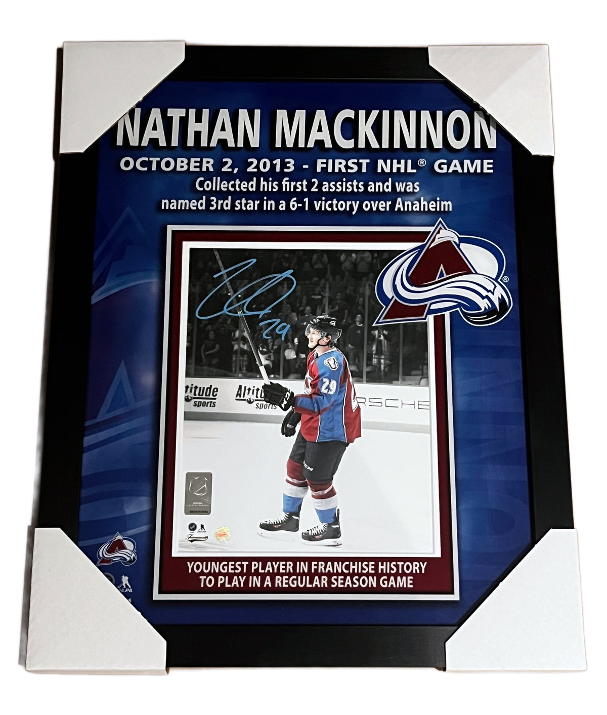 Nathan MacKinnon Autographed 8x10 Framed With Photoglass - AUCTION