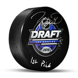 Taylor Hall Signed 2010 NHL Draft Puck With "1st Pick" Inscribed