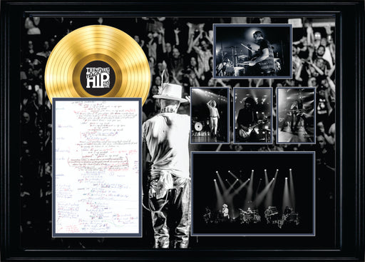 The Tragically Hip Framed On Tour Collage with Lyric Sheet and Silver LP - Frameworth Sports Canada 