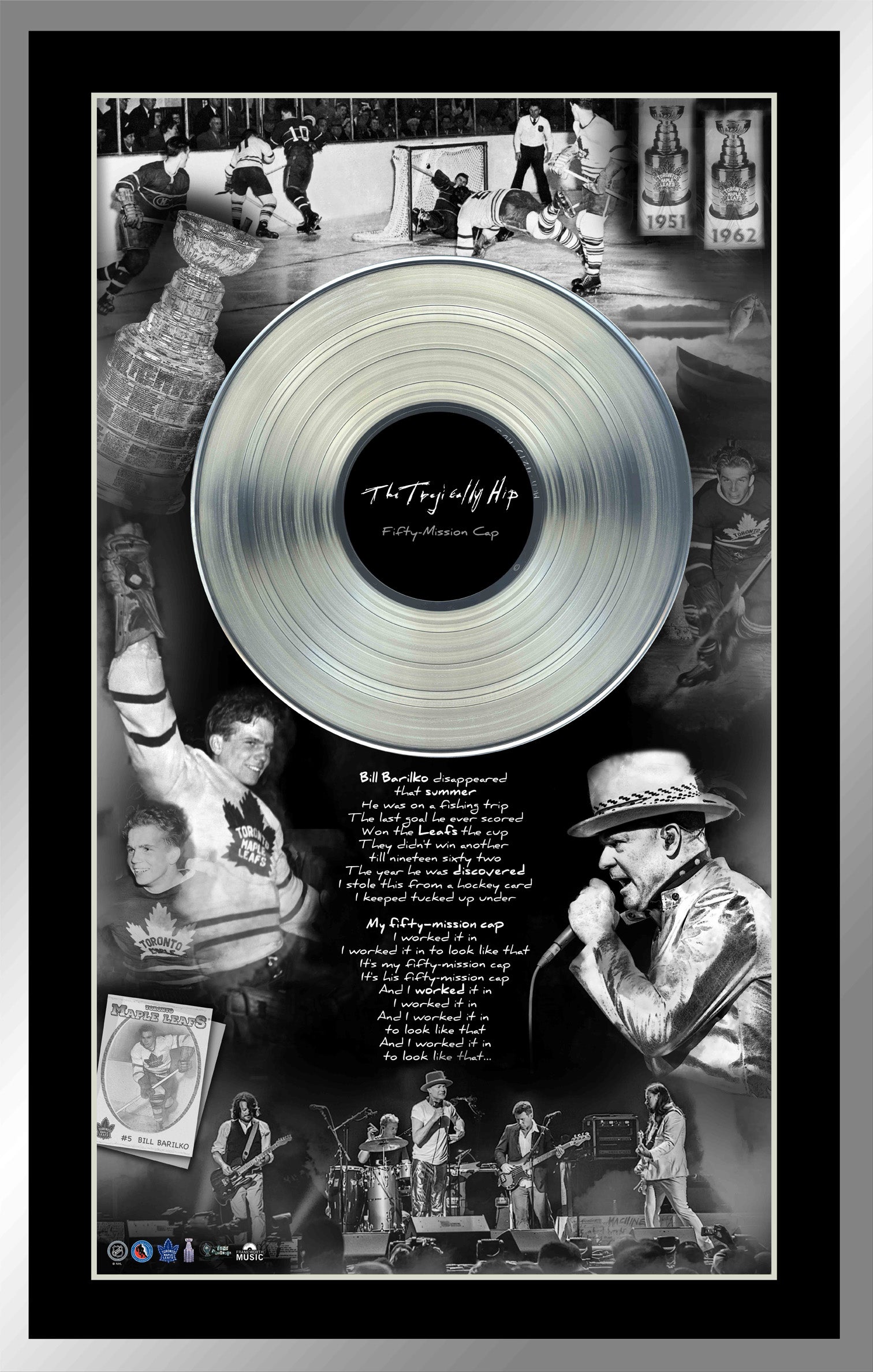 The Tragically Hip and Bill Barilko Framed Collage with Platinum