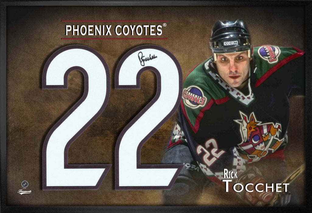 Rick Tocchet Signed Arizona Coyotes Jersey Numbers Print Framed