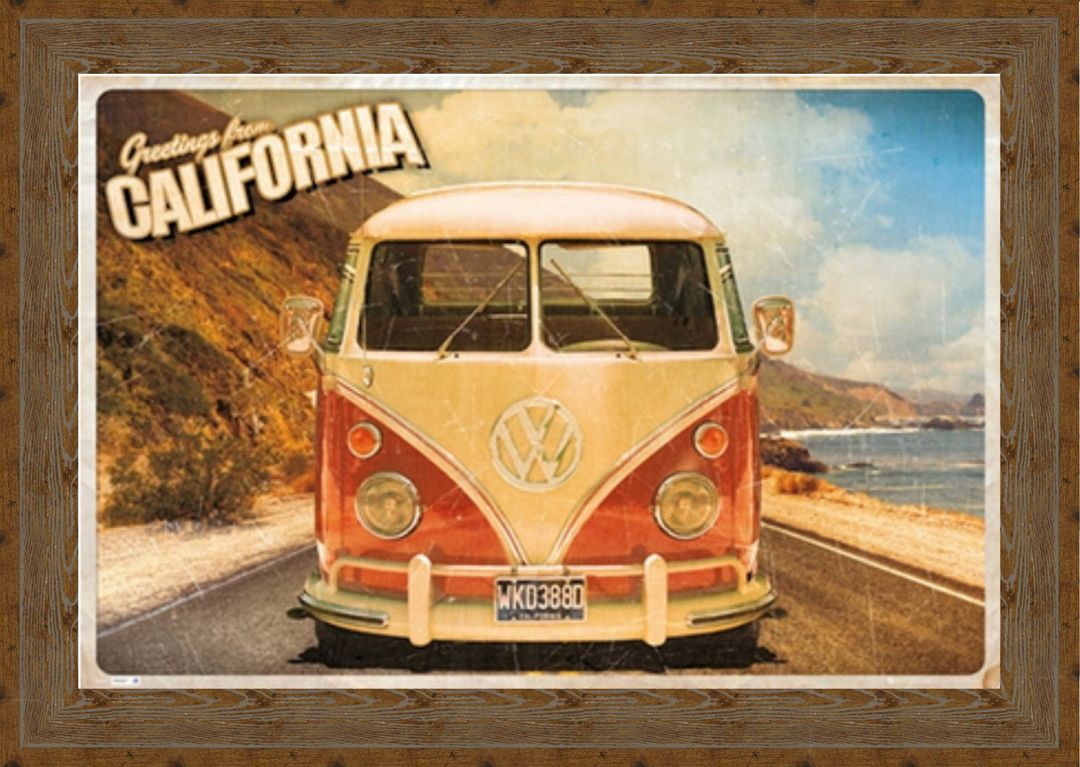 California Van Framed Print - Frameworth Sports Canada 