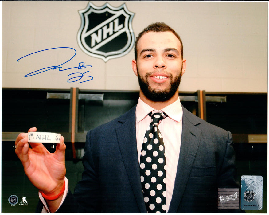 Darnell Nurse Signed 8x10 Photo Oilers Pose-H Holding Puck 1st NHL Goal