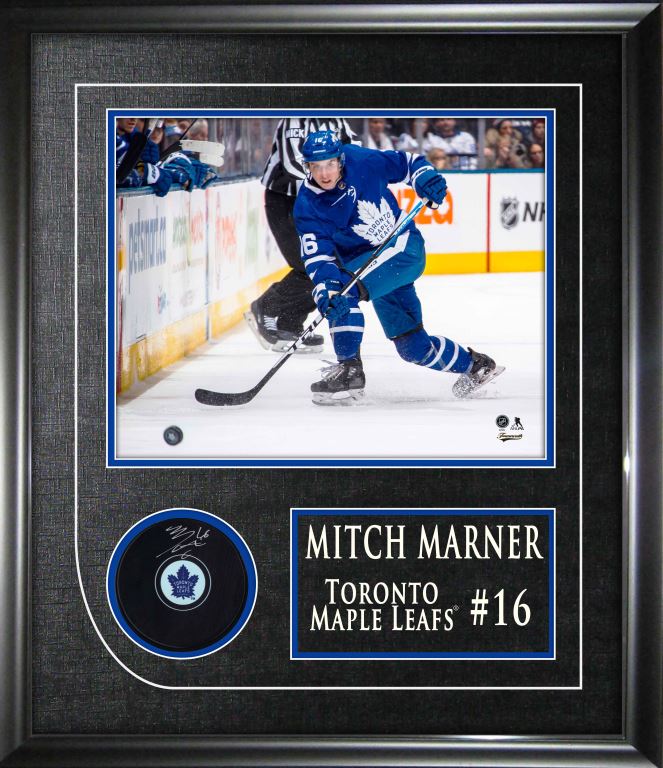 Mitch Marner Signed Framed Toronto Maple Leafs Puck