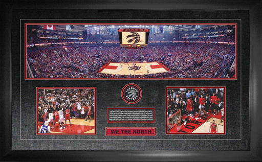 Toronto Raptors Framed Scotiabank Arena Panorama with "The Shot" Collage - Frameworth Sports Canada 