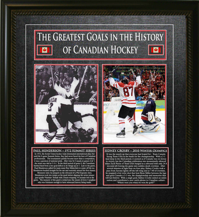 Sidney Crosby and Paul Henderson Framed 8x10 Canada's Greatest Goal Photos