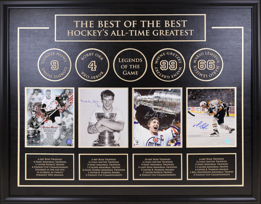Best of The Best Signed Howe/Orr/Gretzky/Lemieux - Frameworth Sports Canada 