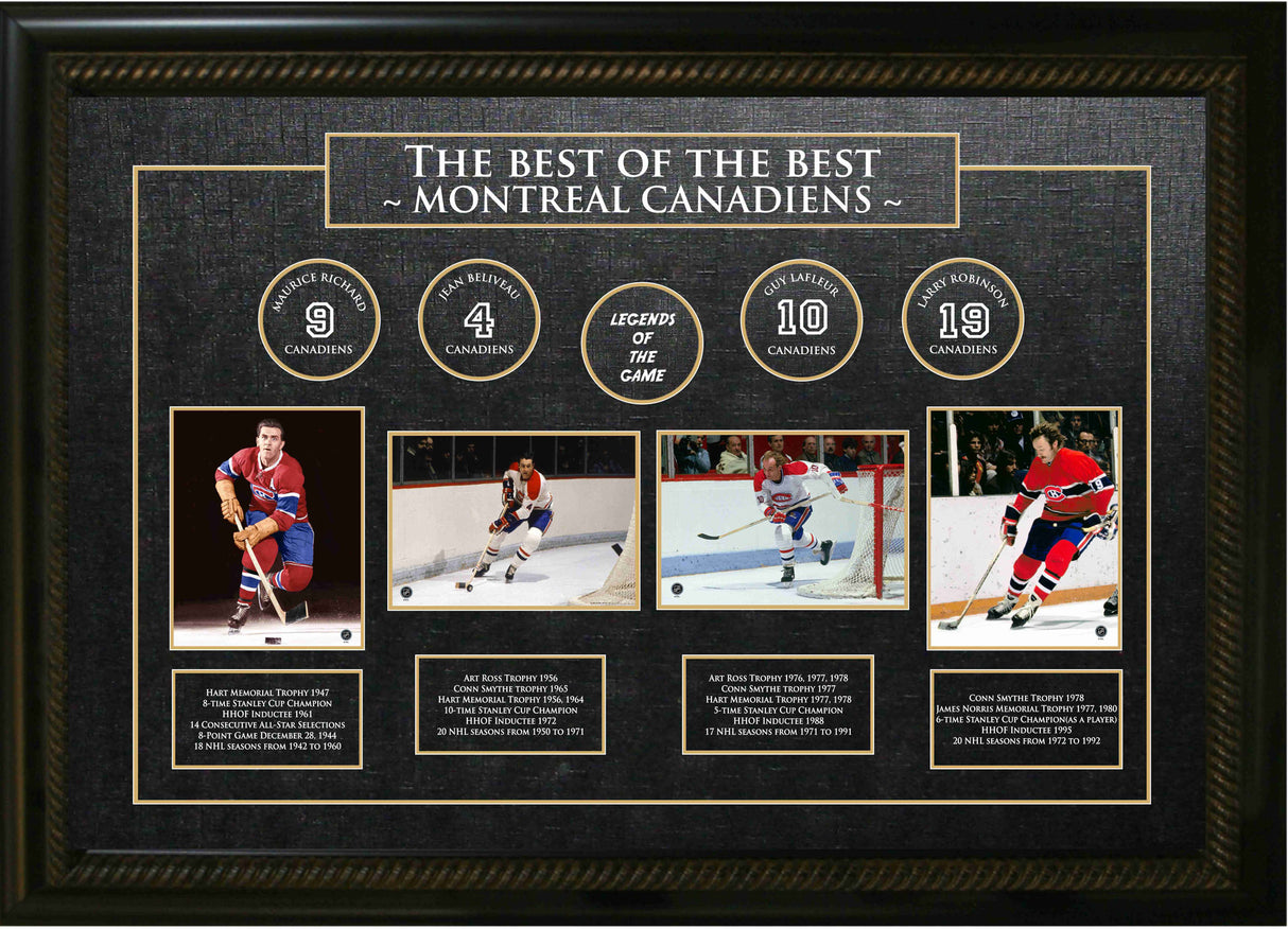 Best of The Best Canadiens Richard/Beliveau/Lafleur/Robinson - Frameworth Sports Canada 