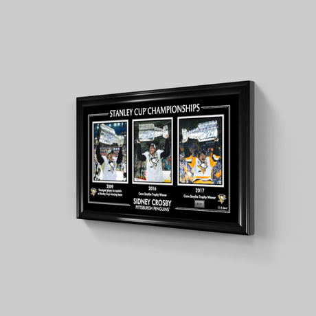 Sidney Crosby Triple Signed 8x10 Photos Framed 3x Stanley Cup (Limited Edition of 87)