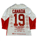 Paul Henderson Signed Team Canada White Summit Series 72 Winning Goal Milestone Jersey