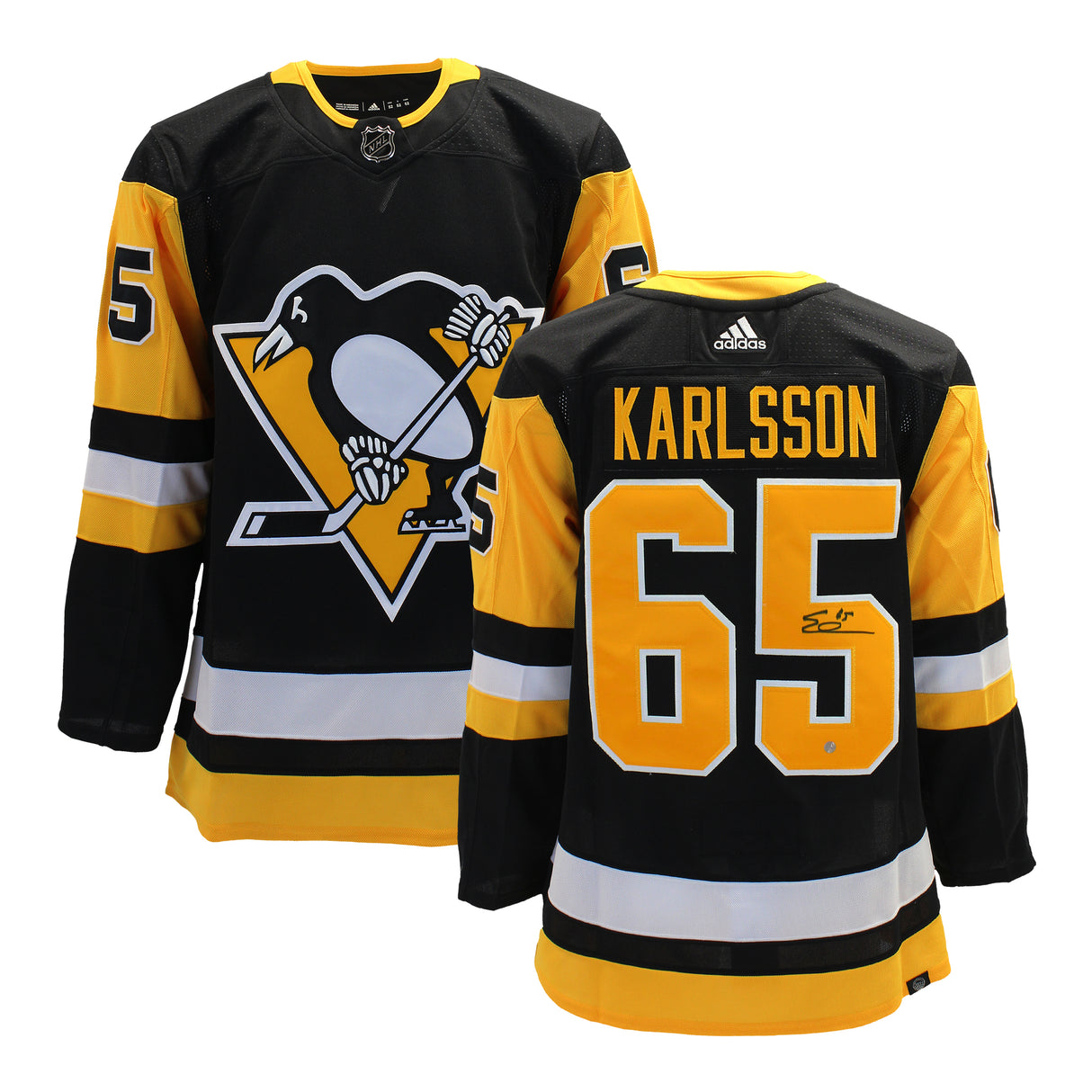 Erik Karlsson Signed Jersey Penguins Black Adidas - AUCTION
