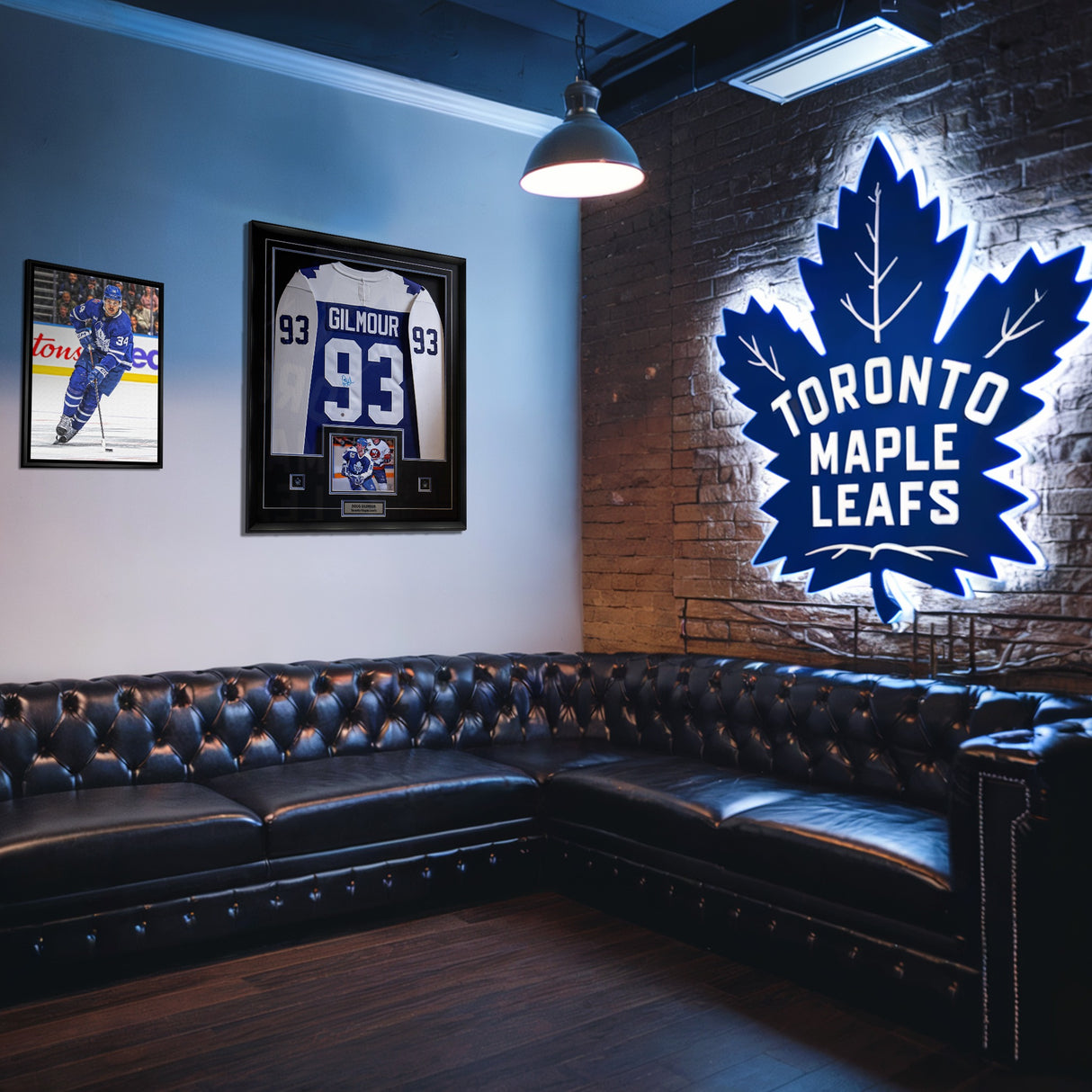 Doug Gilmour Signed Jersey Framed Toronto Maple Leafs Replica Blue Vintage Fanatics - AUCTION