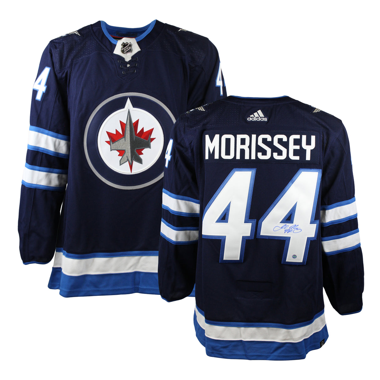 Josh Morrissey Signed Jersey Winnipeg Jets Blue Adidas - AUCTION