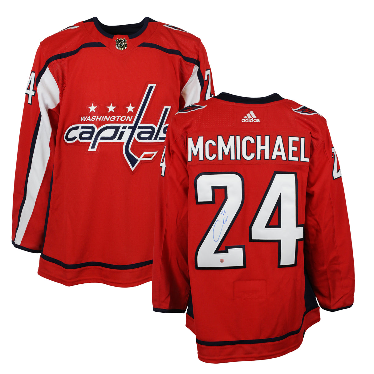 Connor McMichael Signed Jersey Washington Capitals Red Adidas - AUCTION