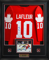 Guy Lafleur Signed Signed Framed Jersey Team Canada 1976 Replica Red - AUCTION