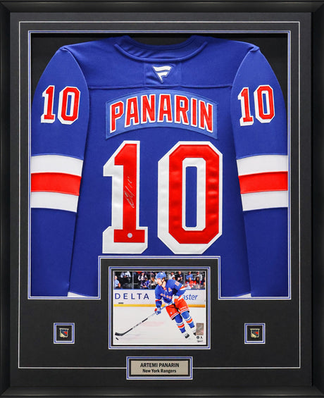 Artemi Panarin Signed Framed Jersey New York Rangers Blue 2024 Fanatics Premium - AUCTION