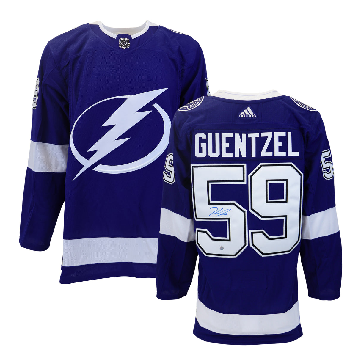 Jake Guentzel Signed Jersey Tampa Bay Lightning Blue Adidas - AUCTION