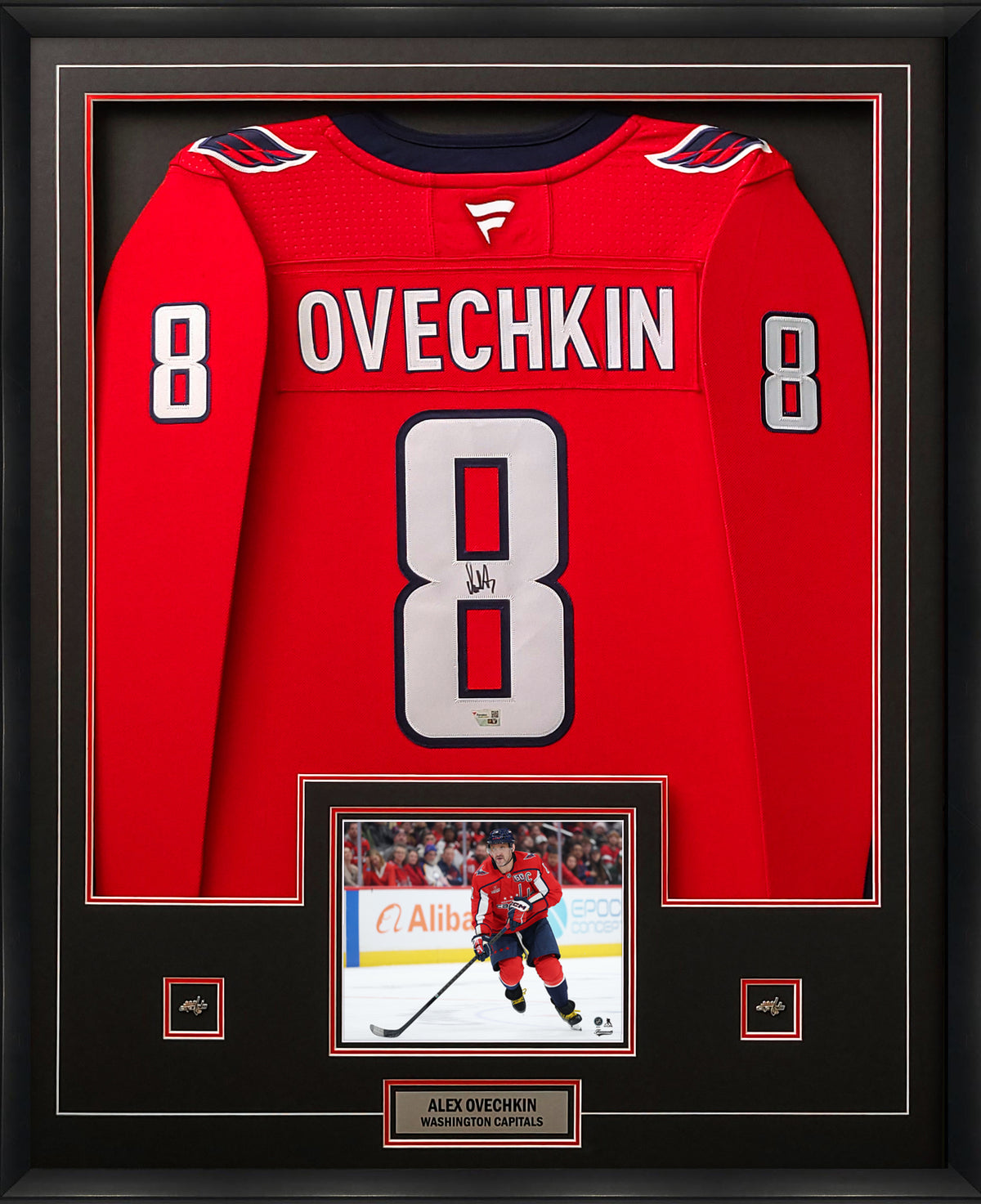 Alex Ovechkin Signed Framed 34x42 Washington Capitals Home Fanatics Premium Jersey - AUCTION