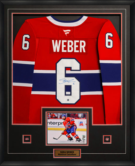 Shea Weber Signed Framed Montreal Canadiens Red Fanatics Premium Jersey - AUCTION