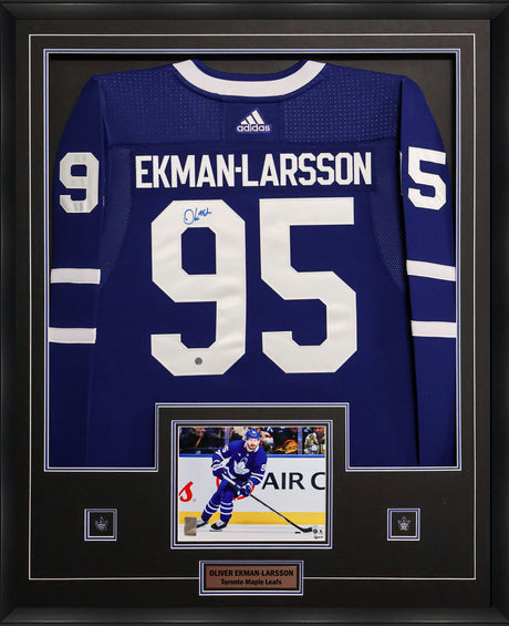 Oliver Ekman-Larsson Signed Jersey Framed Toronto Maple Leafs Blue Adidas - AUCTION