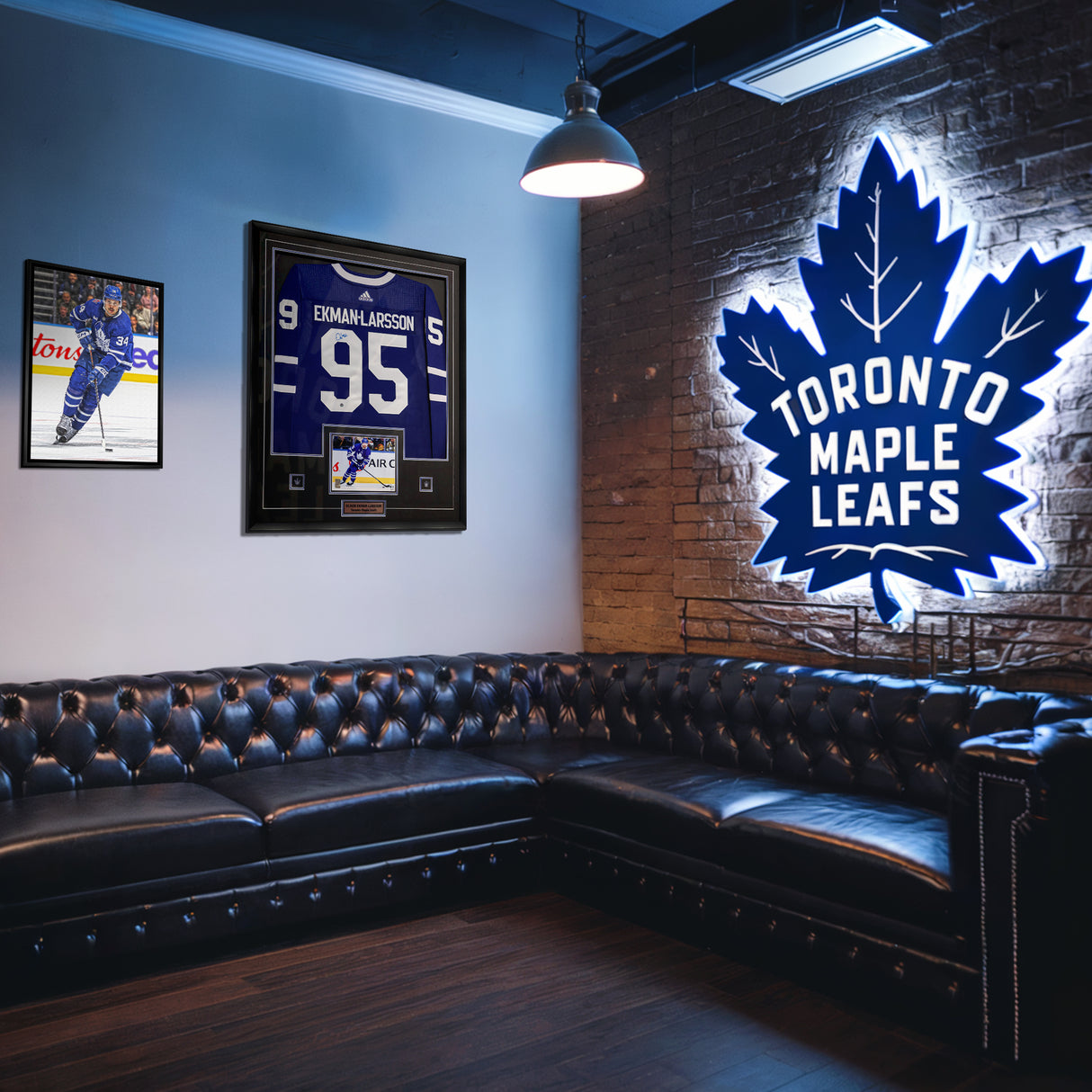 Oliver Ekman-Larsson Signed Jersey Framed Toronto Maple Leafs Blue Adidas - AUCTION