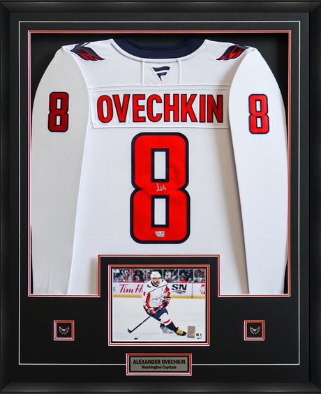 Alexander Ovechkin Signed Jersey Framed Washington Capitals White Fanatics Premium - AUCTION