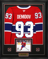 Ivan Demidov Signed Jersey Framed Montreal Canadiens Red Fanatics Premium - AUCTION