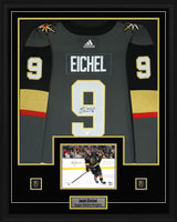 Jack Eichel Signed Jersey Framed 34x42 Vegas Golden Knights Storm Grey Adidas - AUCTION
