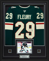 Marc - Andre Fleury Signed Framed 34x42 Minnesota Wild Home Fanatics Premium Jersey - AUCTION