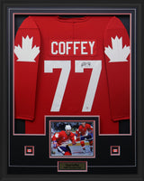 Paul Coffey Signed Framed Canada Cup 87 Replica Red Jersey