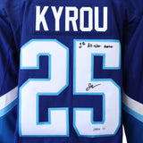 Jordan Kyrou Signed 2022 NHL All-Star Blue Adidas Authentic Jersey with "1st NHL All-Star Game" Inscribed LE/50