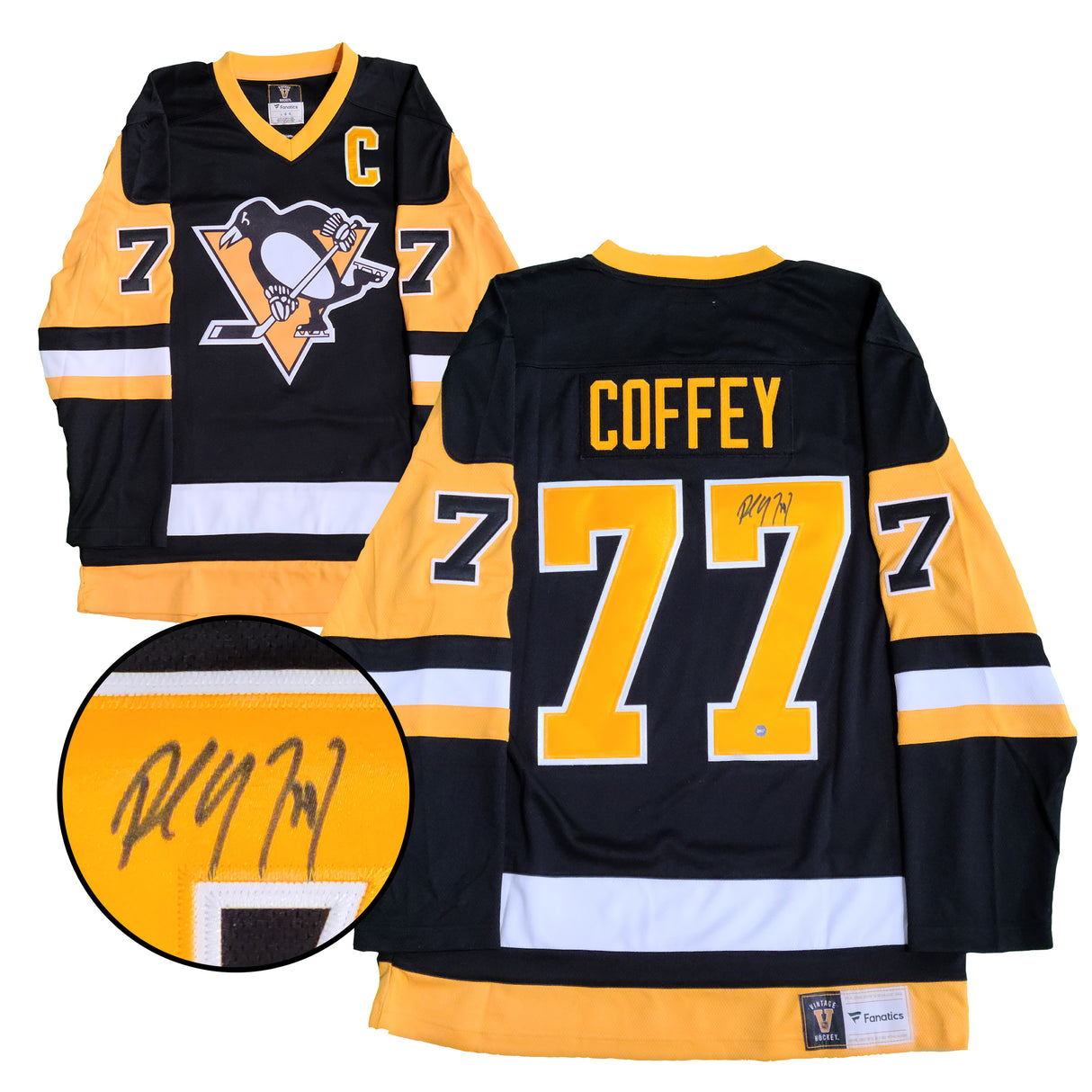 Paul Coffey Signed Pittsburgh Penguins Fanatics Vintage Black Jersey - AUCTION