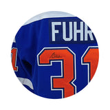 Grant Fuhr Signed Edmonton Oilers Replica Blue Vintage Fanatics Jersey - AUCTION