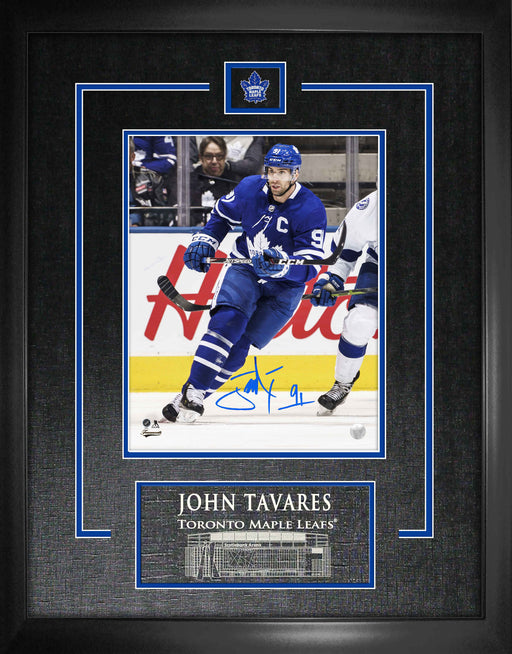 John Tavares Toronto Maple Leafs Signed Framed 8x10 Skating Photo with "C" - Frameworth Sports Canada 