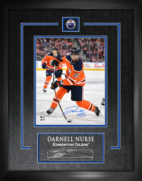 Darnell Nurse Edmonton Oilers Signed Framed 8x10 Shooting Photo - Frameworth Sports Canada 