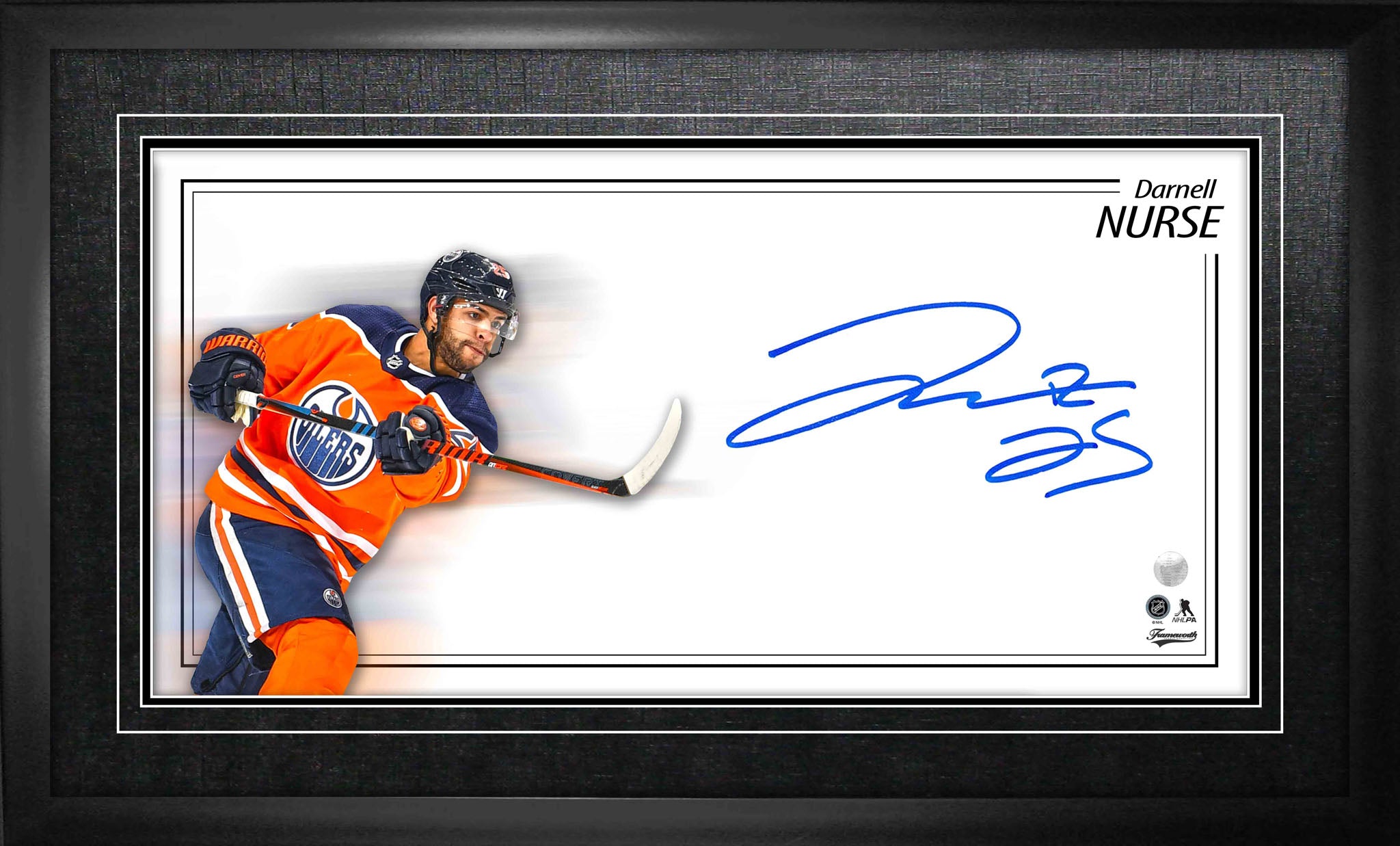 Darnell Nurse Edmonton Oilers Signed Framed 8x16 Oversize