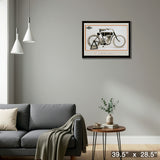 Harley Davidson Framed First Model Print – Detail – Frameworth