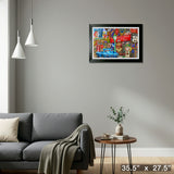 Along Route 66 Framed Michael Fishel Print – Detail – Frameworth